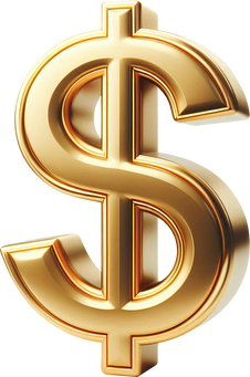 Golden 3D Dollar Sign